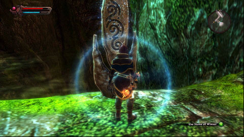The stone is located on the cliff edge near the entrance to Rahnil undergrounds - Winter - p. 1 | Detyre, Klurikon and Alabastra Lorestones - Lorestones - Kingdoms of Amalur: Reckoning Game Guide & Walkthrough