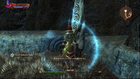 The stone stand next to the road connecting High Fulgen and Shadow - Winter - p. 1 | Detyre, Klurikon and Alabastra Lorestones - Lorestones - Kingdoms of Amalur: Reckoning Game Guide & Walkthrough