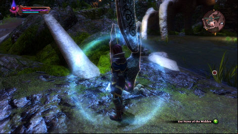 The stone is hidden on the rock near the small lake - The Midden | Detyre, Klurikon and Alabastra Lorestones - Lorestones - Kingdoms of Amalur: Reckoning Game Guide & Walkthrough