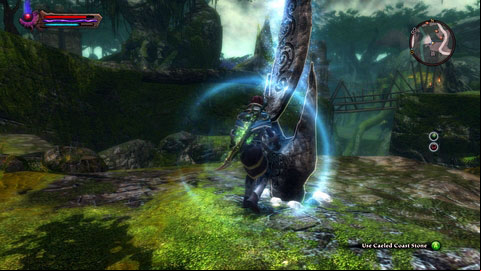 The stone stands next to the entrance to Sinsear undergrounds - Caeled Coast | Detyre, Klurikon and Alabastra Lorestones - Lorestones - Kingdoms of Amalur: Reckoning Game Guide & Walkthrough