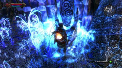 The stone stands next to the high rock near the southern entrance to Cann-Rane - Amaura | Detyre, Klurikon and Alabastra Lorestones - Lorestones - Kingdoms of Amalur: Reckoning Game Guide & Walkthrough