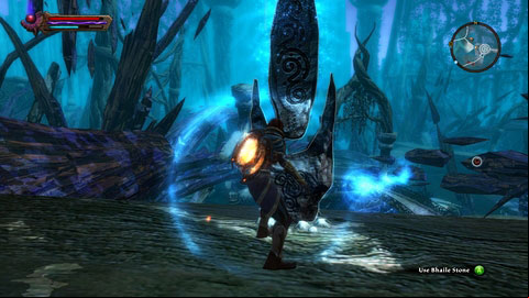 The first stone stands near the place where you met Alyn Shir - Bhaile | Detyre, Klurikon and Alabastra Lorestones - Lorestones - Kingdoms of Amalur: Reckoning Game Guide & Walkthrough