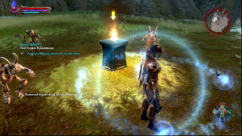 Place the ring on the stone and a group of skeletons will appear - Kandrian II | Side missions - Side missions - Kingdoms of Amalur: Reckoning Game Guide & Walkthrough