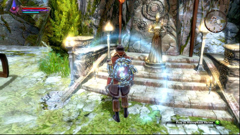 He will send you to the nearby shrine of Hierophant, who will give you the mission of finding three items: the Wyvyrn-Gifre Signer Ring, Chalice of Forced Vintage and Cowl of the Maiden - Tywili Coast - p.1 | Side missions - Side missions - Kingdoms of Amalur: Reckoning Game Guide & Walkthrough