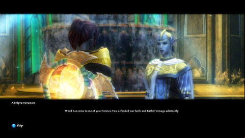 After finishing the show, return to the priestess and begin the last phase of the ritual - Rathir - p.4 | Side missions - Side missions - Kingdoms of Amalur: Reckoning Game Guide & Walkthrough