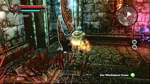 Inside the chamber in the east, where you fought Queen Belmaid and Dame Oleyn - Kingdoms of Amalur Reckoning: Castle Windemere, Dalentarth - Lorestones - Lorestones - Kingdoms of Amalur: Reckoning Game Guide & Walkthrough