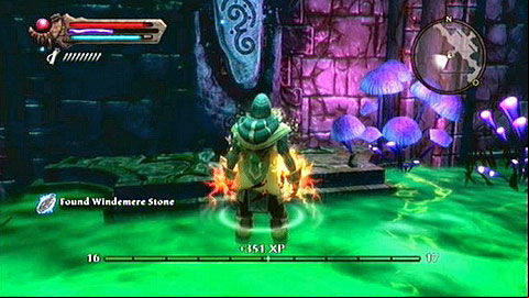 In the middle of the room with acid, where King Wencen was hiding - Kingdoms of Amalur Reckoning: Castle Windemere, Dalentarth - Lorestones - Lorestones - Kingdoms of Amalur: Reckoning Game Guide & Walkthrough