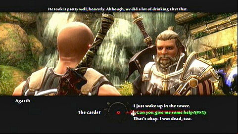 to choose the green dialogue options - Kingdoms of Amalur Reckoning: Into the Light - Walkthrough - Walkthrough - Kingdoms of Amalur: Reckoning Game Guide & Walkthrough