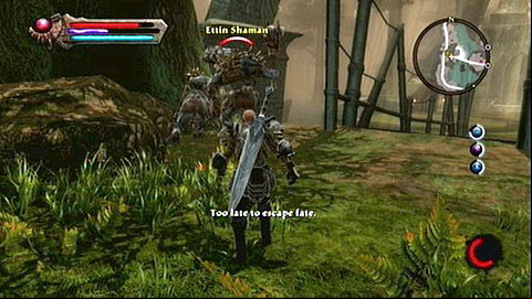Right before entering the dungeon, you will see Agarth fighting Ettins - Kingdoms of Amalur Reckoning: Into the Light - Walkthrough - Walkthrough - Kingdoms of Amalur: Reckoning Game Guide & Walkthrough