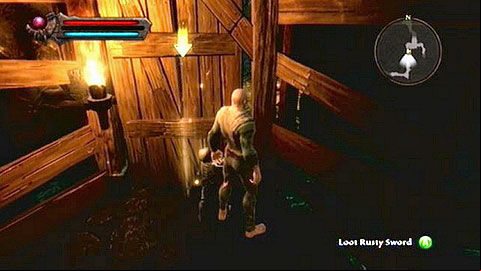 The marker on the map will point you to another corpse, beside which you will find your first weapon - the Rusty Longsword - Kingdoms of Amalur Reckoning: Well of Souls - Walkthrough - Walkthrough - Kingdoms of Amalur: Reckoning Game Guide & Walkthrough
