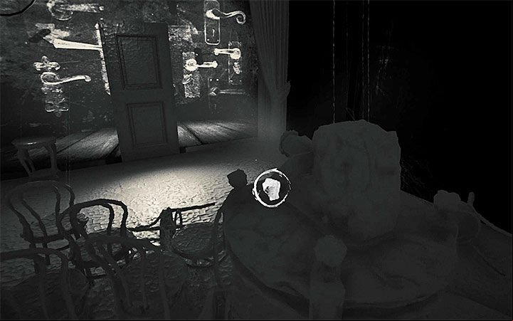 The frame with door handles (image above) - The second projector riddle | Layers of Fear 2 Riddle Solutions - Act 2 - The Hunt - Layers of Fear 2 Guide