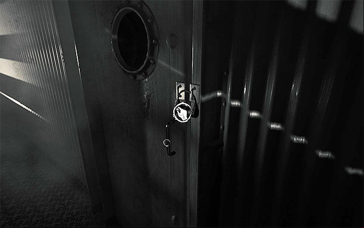 You will encounter the locked door with a lock shortly after solving the second puzzle with the projector - The door lock puzzle | Layers of Fear 2 Riddle Solutions - Act 2 - The Hunt - Layers of Fear 2 Guide