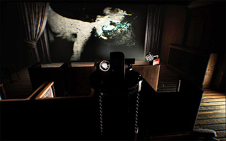 Colors are back after you enter the right room - Escape and projector | Layers of Fear 2 walkthrough - Act 2 - The Hunt - Layers of Fear 2 Guide
