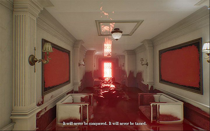 You are in a partially flooded corridor - Fourth choice | Layers of Fear 2 walkthrough - Act 4 - Breathe - Layers of Fear 2 Guide