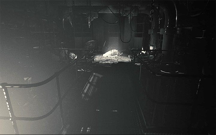 Watch out in the place presented in the picture above - The area with machines and a clock | Layers of Fear 2 walkthrough - Act 2 - The Hunt - Layers of Fear 2 Guide