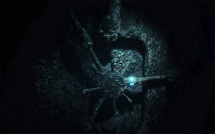 Start to rotate the central controller (in either direction) until the first blue light will flash (example is shown in the attached image) - Vault door riddle | Layers of Fear 2 Riddle Solutions - Act 5 - Forever - Layers of Fear 2 Guide