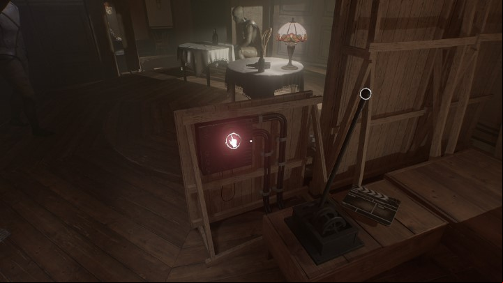 This puzzle requires some precision - getting the platform to place right takes some trial and error - Layers of Fear 2023: Actors Story - Walkthrough - Layers of Fear 2023 Guide