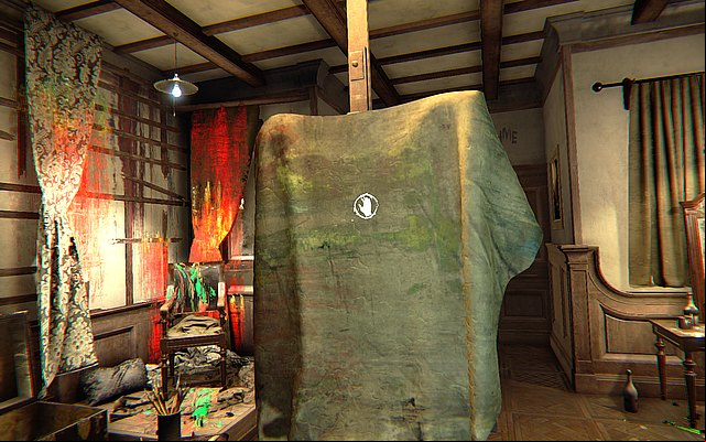 The next stop is to remove the cover from the canvas in the middle of the room - Prologue - Walkthrough - Layers of Fear - Game Guide and Walkthrough