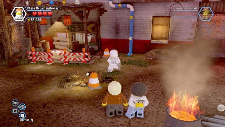 You can climb up to the crane using the pipe by the wall - The Scrapyard | Walkthrough - Chapter 8 - LEGO City: Undercover Game Guide