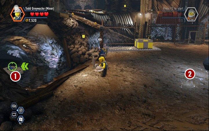 Fish the token from the water and break the pile of rocks - Secrets in the mine | Chapter 3 - Chapter 3 - LEGO City: Undercover Game Guide