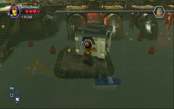 You will find a silver chest near the water as well - Secrets in the bank | Walkthrough - Chapter 6 - LEGO City: Undercover Game Guide