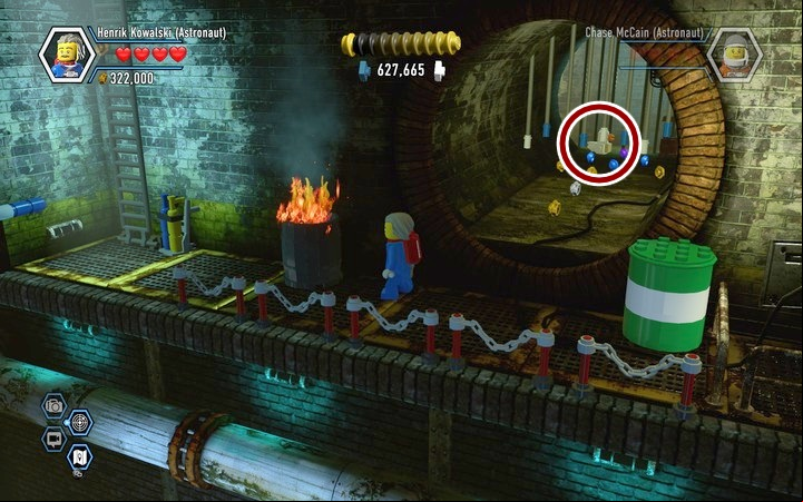 Go to the second area in the sewers - Secrets in the bank | Walkthrough - Chapter 6 - LEGO City: Undercover Game Guide