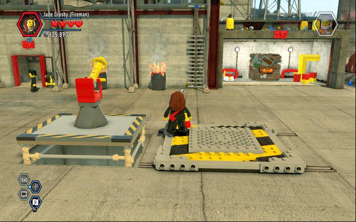 The chest for Rex in the garage - Secrets in the firefighters building | Walkthrough - Chapter 10 - LEGO City: Undercover Game Guide