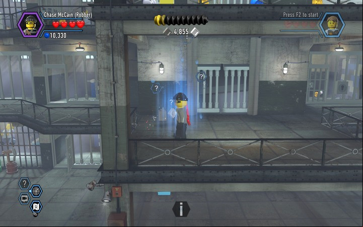 Change your disguise to the police kit, in order to use the blue field - The prison cells | Chapter 3 - Chapter 3 - LEGO City: Undercover Game Guide