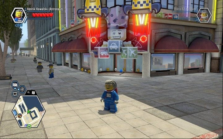 The toy stores entrance - Northeast area | Maps and secrets - Maps and secrets - LEGO City: Undercover Game Guide