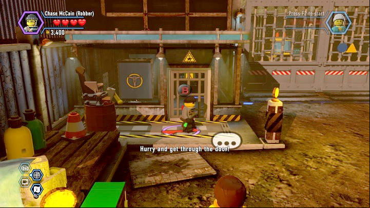 Take the construction site workers disguise from the shed - Construction site | Chapter 12 | Walkthrough - Chapter 12 - LEGO City: Undercover Game Guide