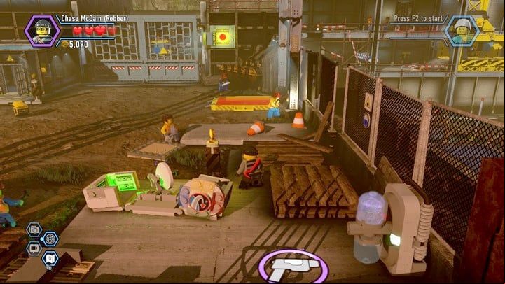 You have to open the gate to get to the steam roller - Construction site | Chapter 12 | Walkthrough - Chapter 12 - LEGO City: Undercover Game Guide