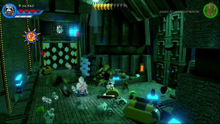 Get rid of the enemies on the other side and destroy the yellow containers - Mission 12 - Kree-Search and Development | Walkthrough - Walkthrough - LEGO Marvel Super Heroes 2 Game Guide