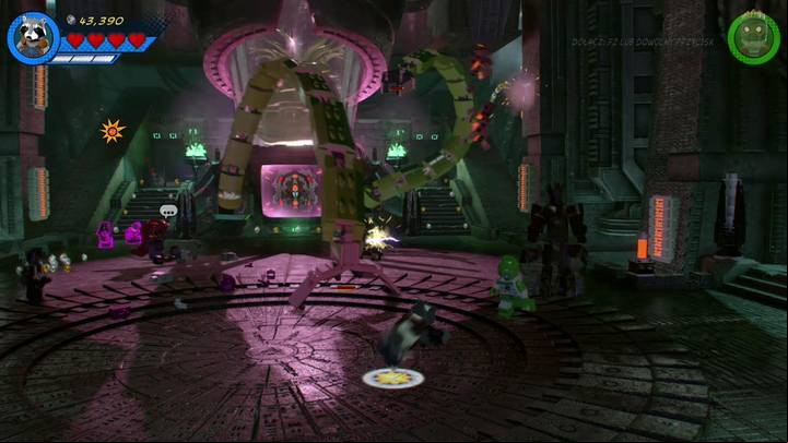 The third phase of the boss fight starts when you regain control of Groot and Rocket Raccoon - Mission 14 - Halo, is it Kree Youre Looking For | Walkthrough - Walkthrough - LEGO Marvel Super Heroes 2 Game Guide