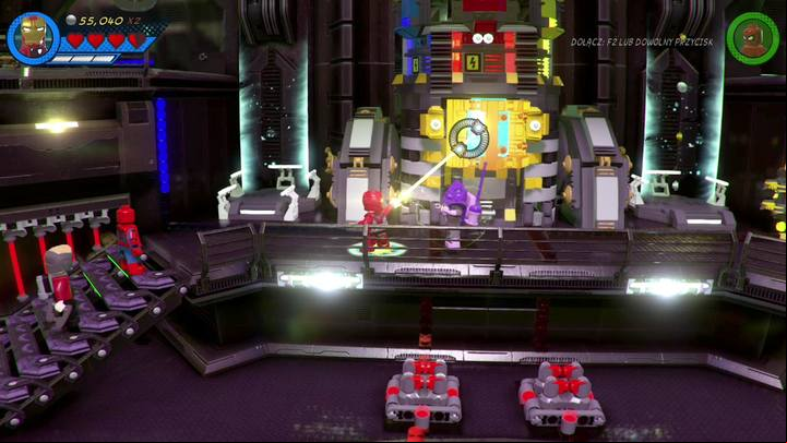 Now you can use Iron Man to leave the room by using the red button / teleport - Mission 19 - On Board the Sword | Walkthrough - Walkthrough - LEGO Marvel Super Heroes 2 Game Guide