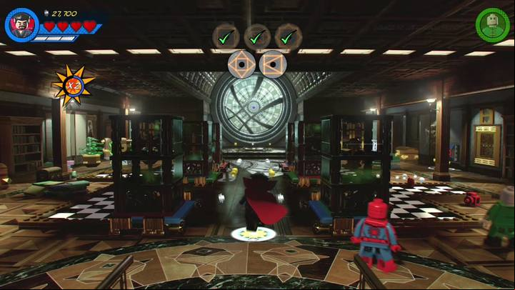 Regardless of whether you solved it or not, the rune is now activated and you have to go back to the main hall and reach another section (go up) - Mission 8 - Rune to Maneuver | Walkthrough - Walkthrough - LEGO Marvel Super Heroes 2 Game Guide