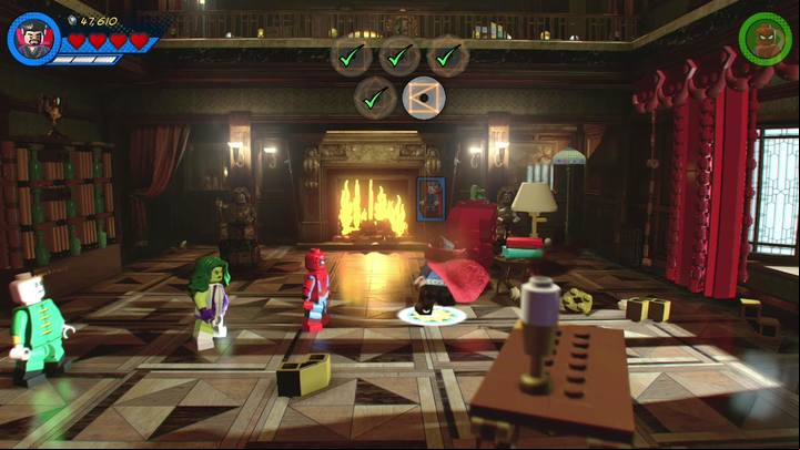 Go back to the main hall and enter the room on the right - Mission 8 - Rune to Maneuver | Walkthrough - Walkthrough - LEGO Marvel Super Heroes 2 Game Guide