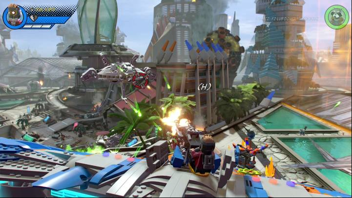 Access the cannon by approaching it from the left side and use it to defeat an enemy vessel - Mission 1 - No Eson of Mine | Walkthrough - Walkthrough - LEGO Marvel Super Heroes 2 Game Guide
