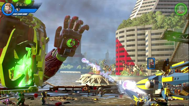 Your next move sees you fire a cannon at your opponent - Mission 1 - No Eson of Mine | Walkthrough - Walkthrough - LEGO Marvel Super Heroes 2 Game Guide