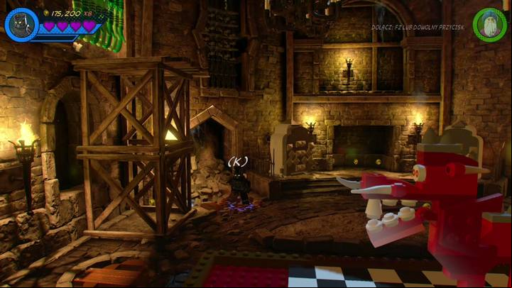 In the main chamber, the one where you fight with Morgan Le Fay, you can find a heap of dirt (see the picture) - Mission 3 - Dude, Wheres My Dragon | Gwenpools missions (the pink bricks) - Gwenpools missions - LEGO Marvel Super Heroes 2 Game Guide