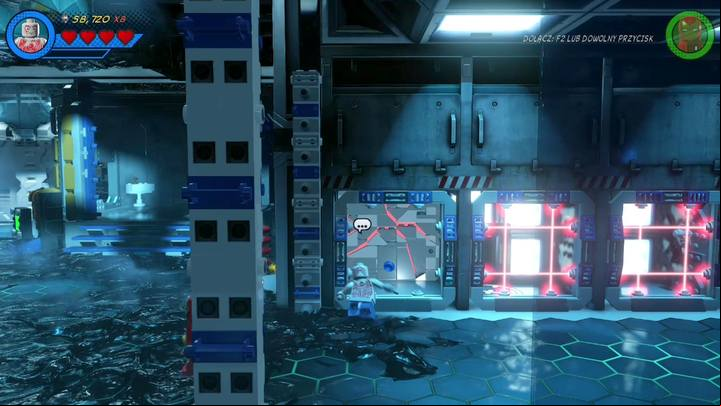 This pink brick can be unlocked in the place presented in the picture - Mission 8 - Oscorp Escapade | Gwenpools missions (the pink bricks) - Gwenpools missions - LEGO Marvel Super Heroes 2 Game Guide