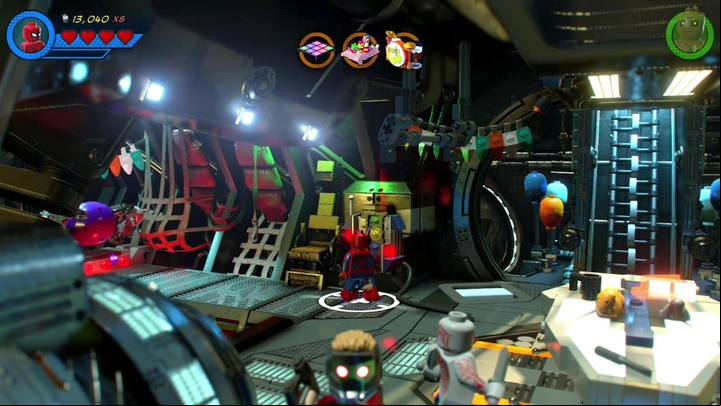 Switch to Spider-Man and activate the terminal presented in the picture above - Mission 9 - Dance Off, Bro | Gwenpools missions (the pink bricks) - Gwenpools missions - LEGO Marvel Super Heroes 2 Game Guide