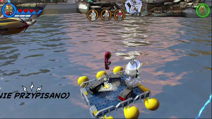 Once you collect Minikit #6, swap your character to Iron Man, and fly above the water reservoir (down, and right) - Mission 1 - No Eson of Mine? | Mission secrets - Mission secrets - LEGO Marvel Super Heroes 2 Game Guide