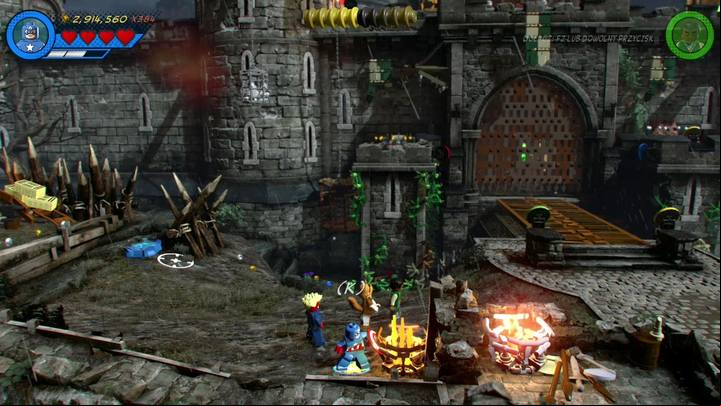 You can get the first Minikit once you put out five flames - Mission 3 - Castle Hassle | Mission secrets - Mission secrets - LEGO Marvel Super Heroes 2 Game Guide
