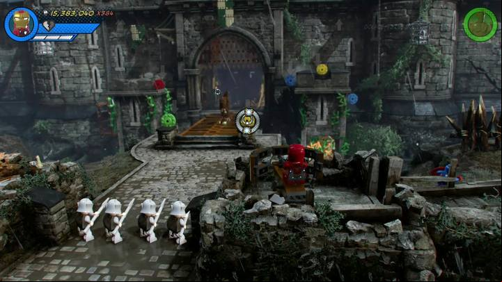 You will need to shoot down ten shields to get the second Minikit - Mission 3 - Castle Hassle | Mission secrets - Mission secrets - LEGO Marvel Super Heroes 2 Game Guide