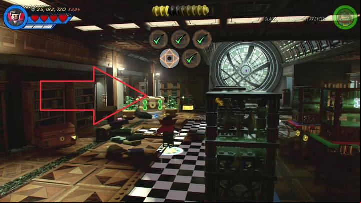 The last card tower is on the first floor - Mission 8 - Rune to Maneuver | Mission secrets - Mission secrets - LEGO Marvel Super Heroes 2 Game Guide