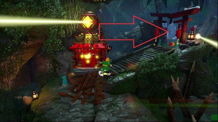 The next Minikit can be found in the place presented in the picture (marked with the red arrow) - Mission 10 - Kun-Lun Konundrum | Mission secrets - Mission secrets - LEGO Marvel Super Heroes 2 Game Guide