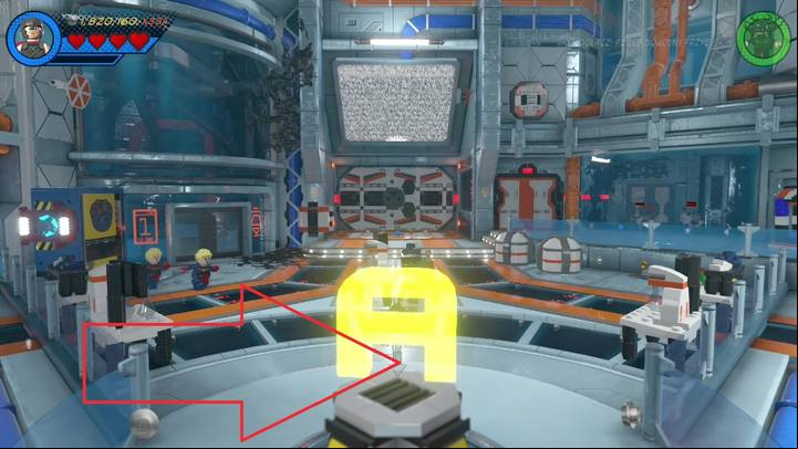 Another minikit can be obtained when you destroy the five signs shown on the picture - Mission 11 - Symbiote surprise | Mission secrets - Mission secrets - LEGO Marvel Super Heroes 2 Game Guide