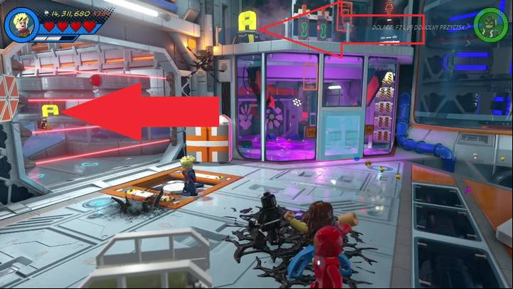The third and fourth signs can be found in the second part of the location, after ing through the main door - Mission 11 - Symbiote surprise | Mission secrets - Mission secrets - LEGO Marvel Super Heroes 2 Game Guide