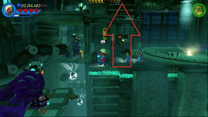 The second urn is in the second part of the location, above (check the picture) - Mission 12 - Kree-Search and Development | Mission secrets - Mission secrets - LEGO Marvel Super Heroes 2 Game Guide