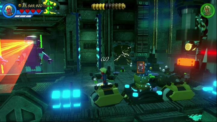 The fifth piece is behind the bridge with Sentries - Mission 12 - Kree-Search and Development | Mission secrets - Mission secrets - LEGO Marvel Super Heroes 2 Game Guide